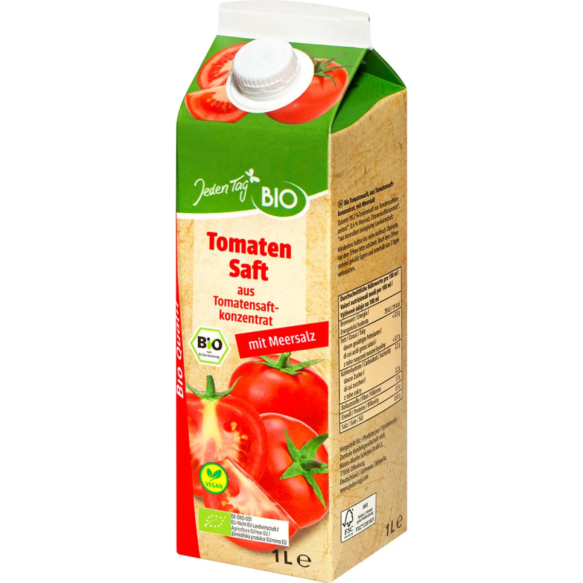 Jeden Tag Bio Tomatensaft 1 l