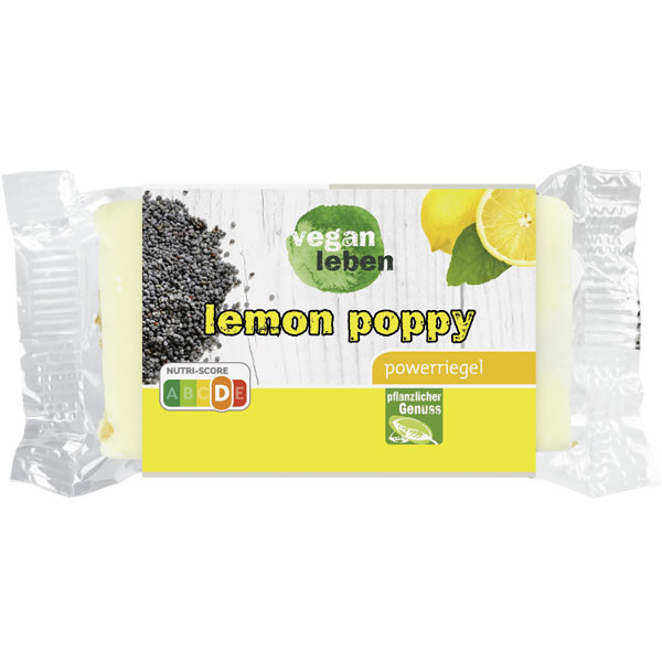 vegan leben Powerriegel lemon poppy 95 g