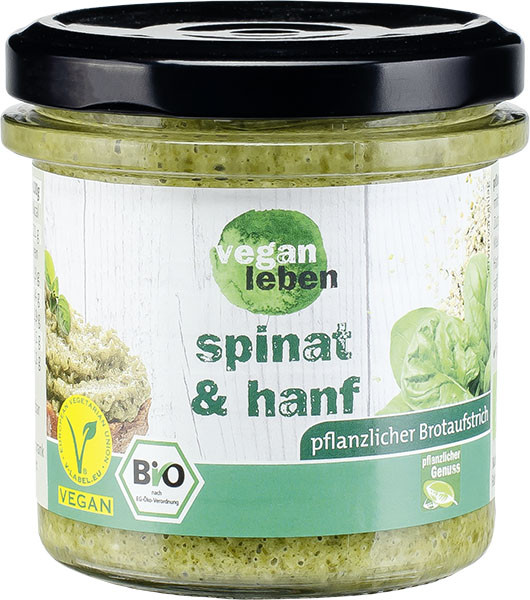 vegan leben Brotaufstrich Spinat &amp; Hanf 140 g