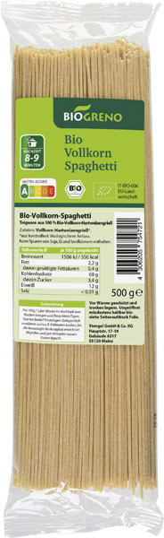 Biogreno Spaghetti Vollkorn 500 g