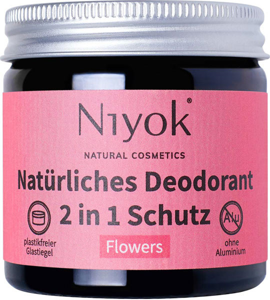 Niyok Deodorant Creme im Glas-Tiegel - Flowers 50 g