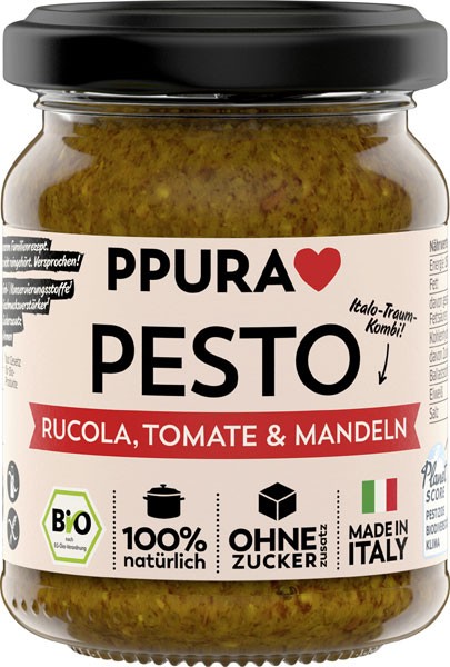 PPURA Pesto Vegan Rucola, Tomate & Mandeln