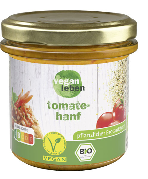 vegan leben Brotaufstrich Tomate-Hanf 135 g