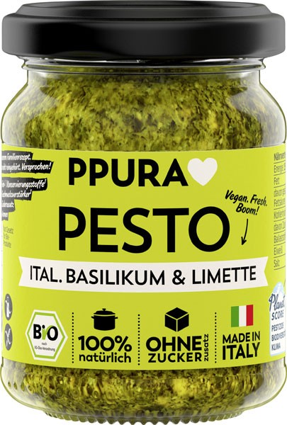 PPURA Pesto Vegan Basilikum, Limette & Cashews