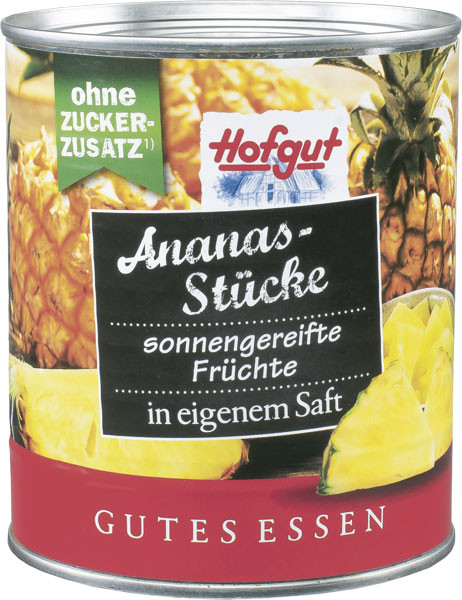 Hofgut Ananas Stücke 850 ml